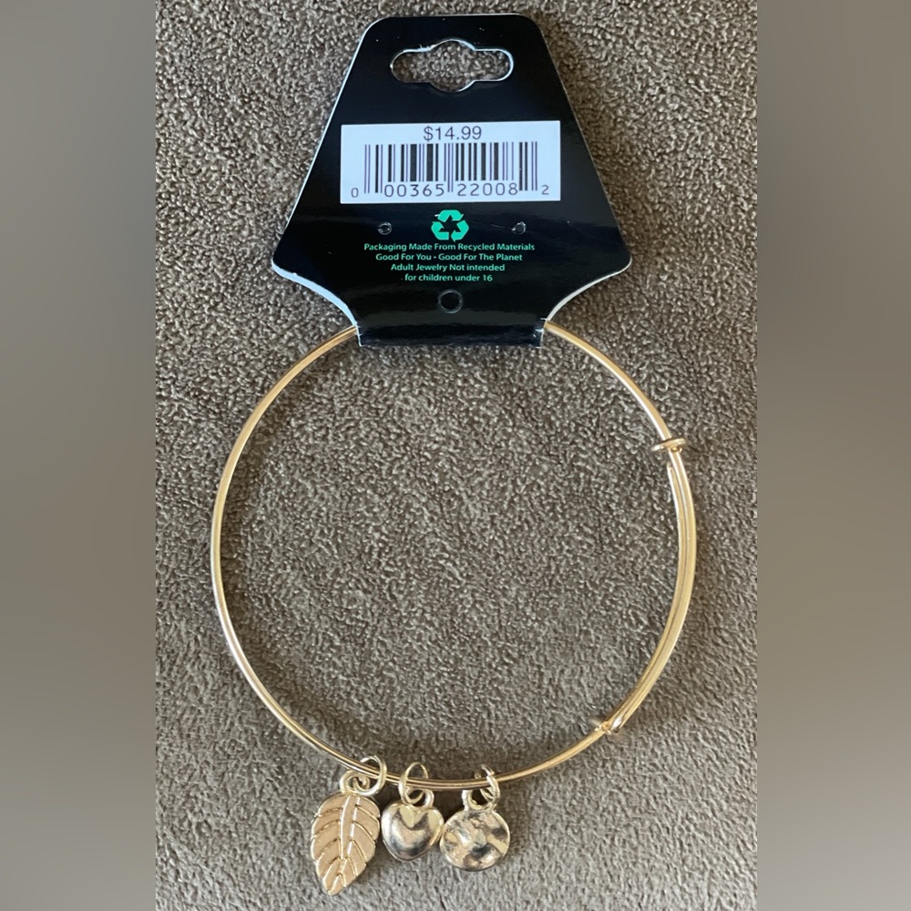 Gold Adjustable Bracelet with Charms— Taramanda - Picture 4 of 6